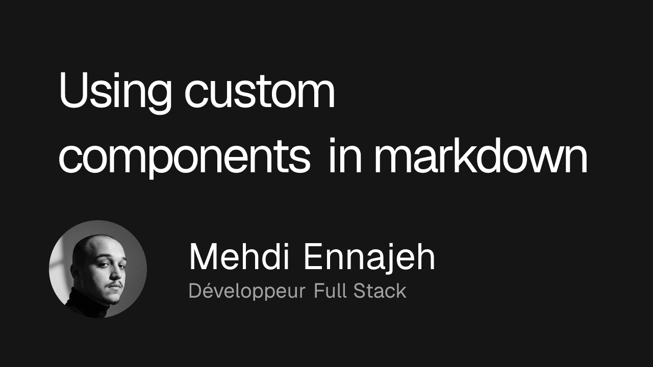 Using custom components in markdown